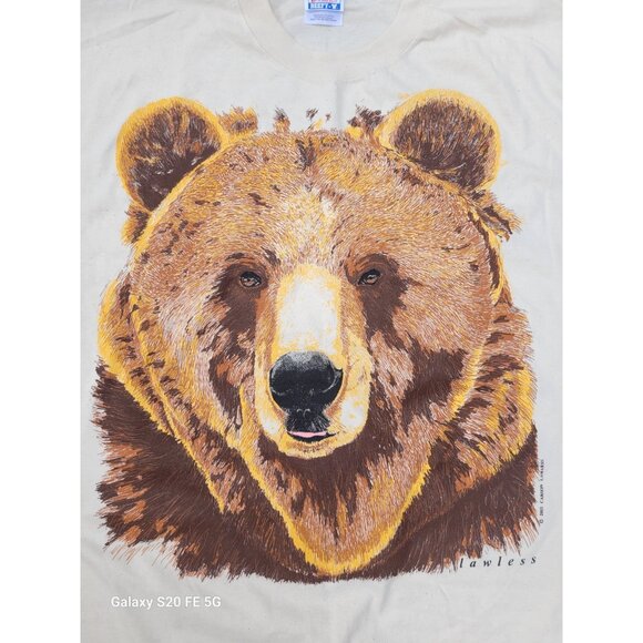 2XL Animal Lover Bear Grizzly Brown Kodiak Preshrunk Cotton Vtg 2003 Lawless NOS - Picture 2 of 10